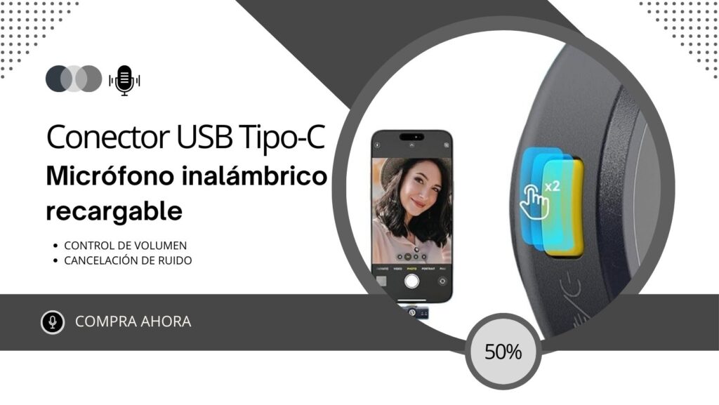 micrófono inalámbrico para celular tipo c